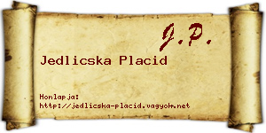 Jedlicska Placid névjegykártya